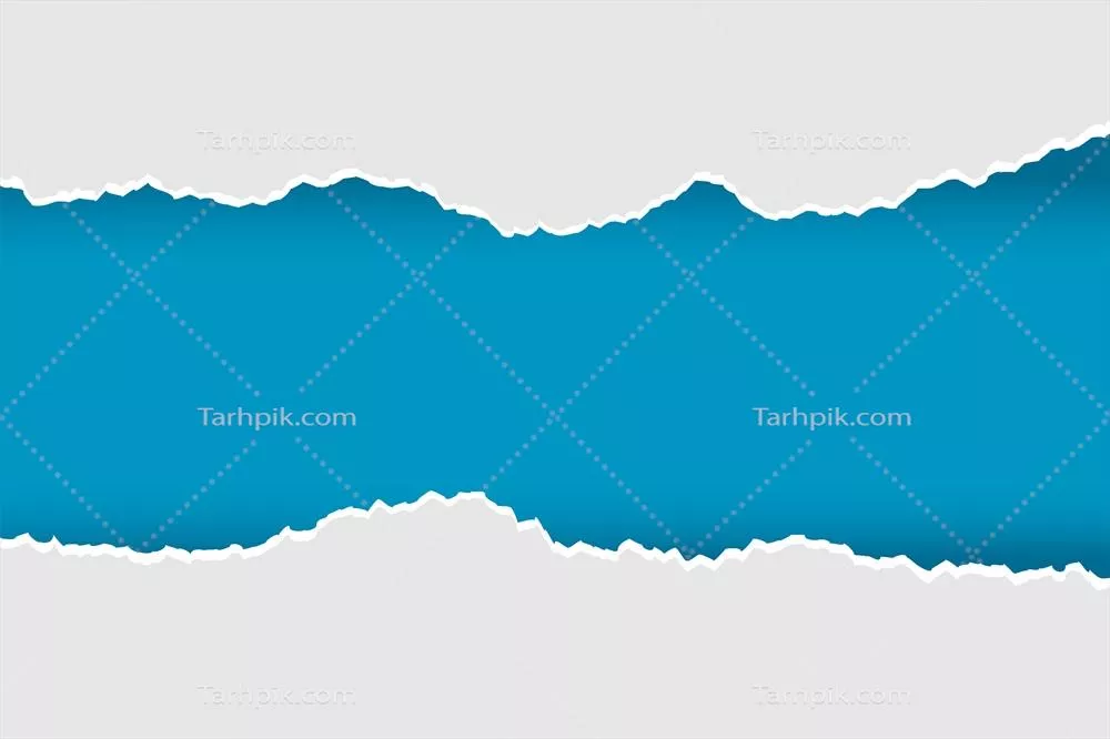 طرح وکتور کاغذ پاره شده و پاره در رنگهای آبی و خاکستری به صورت واقعگرایانه