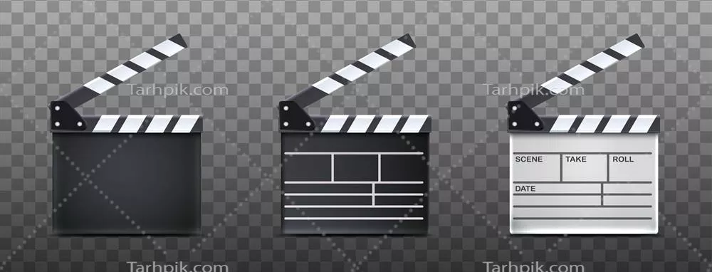 آیکون وکتور واقعی تابلوی سینمائی باز با پس‌زمینه شفاف سیاه و سفید