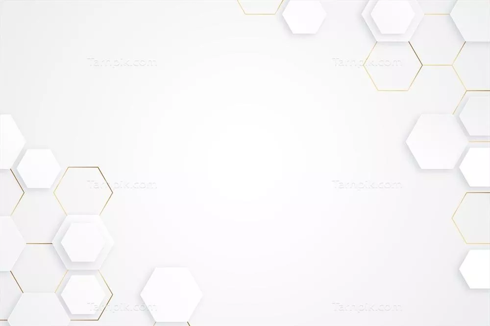 وکتور پسزمینه هندسی واقعگرایانه سفید و طلایی با طراحی جذاب