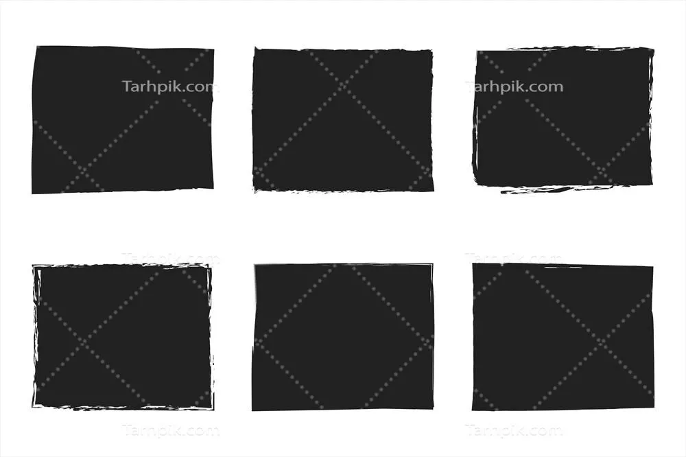 بسته وکتور قلمموهای مستطیلی برای طراحی و هنر دیجیتال