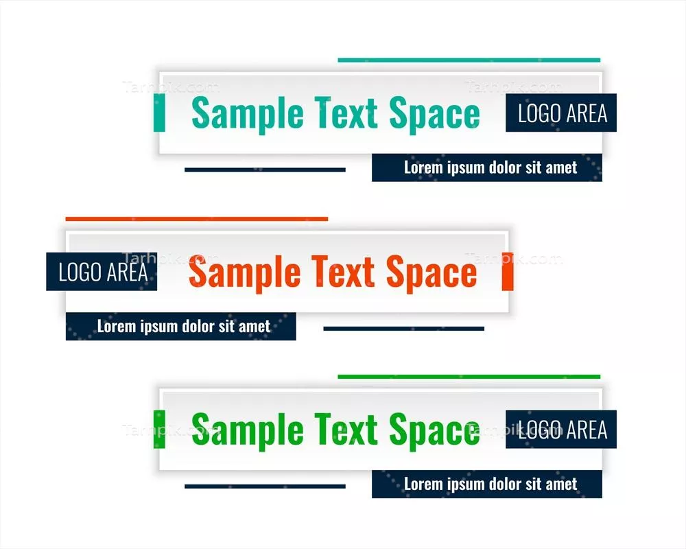 مجموعه قالب‌های بنر سه‌چهارم مستطیلی با طراحی وکتور برای استفاده در پروژه‌ها