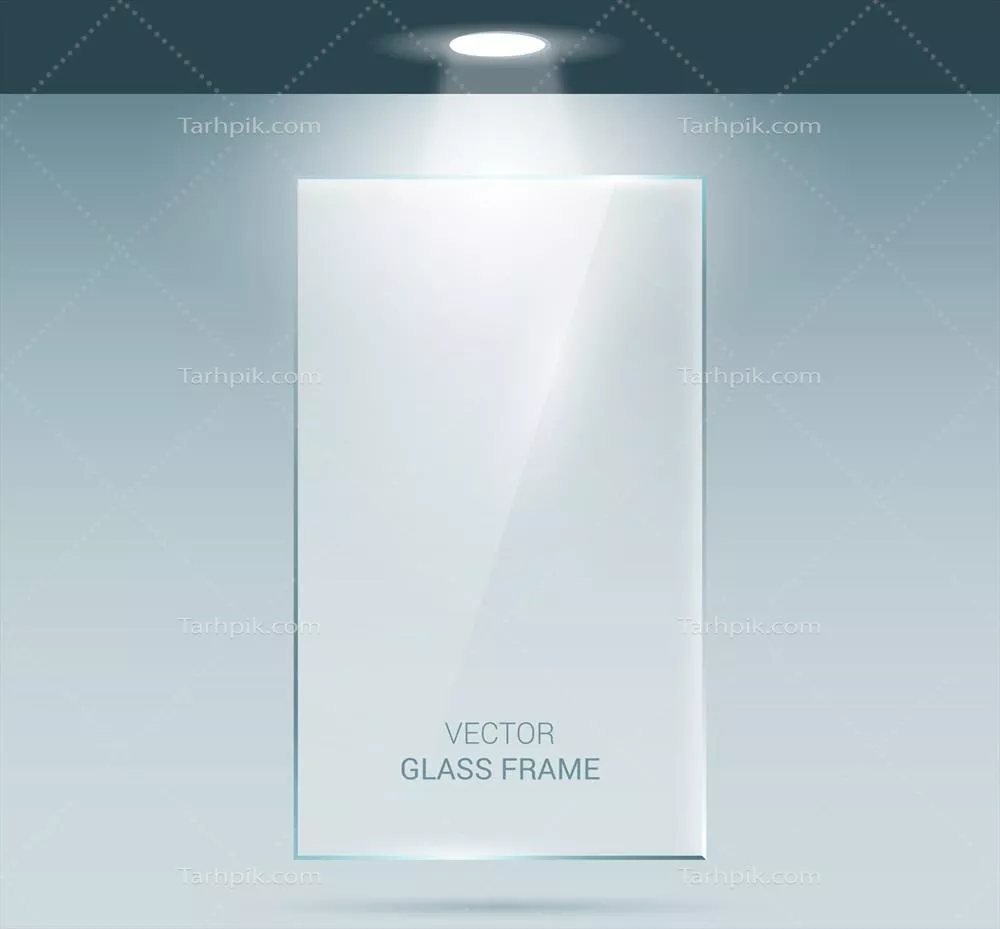 وکتور فریم شیشهای مستطیلی در سبک واقعگرایانه و با کیفیت ویرایش شده