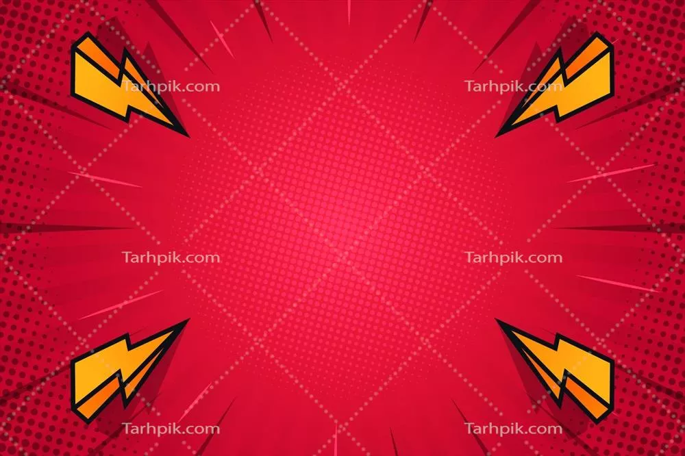 طرح وکتور استایل کمیک با پس‌زمینه قرمز و نمایی جذاب