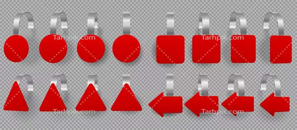 وکتور علامت قیمت شکلهای متنوع و قرمز رنگ با قابلیت لرزش