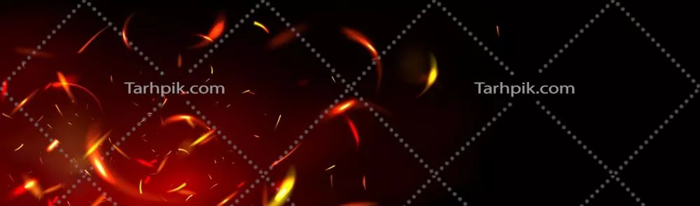 وکتور افکت پوشش جرقههای آتشین قرمز بر روی پسزمینه سیاه