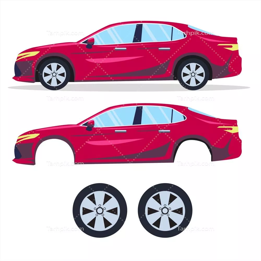 قالب وکتور خودروی اسپرت قرمز با قابلیت تغییر آسان طراحی