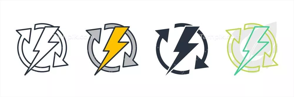 آیکون لوگوی انرژی تجدیدپذیر - تصویر وکتوری از انرژی پایدار و تجدیدپذیر