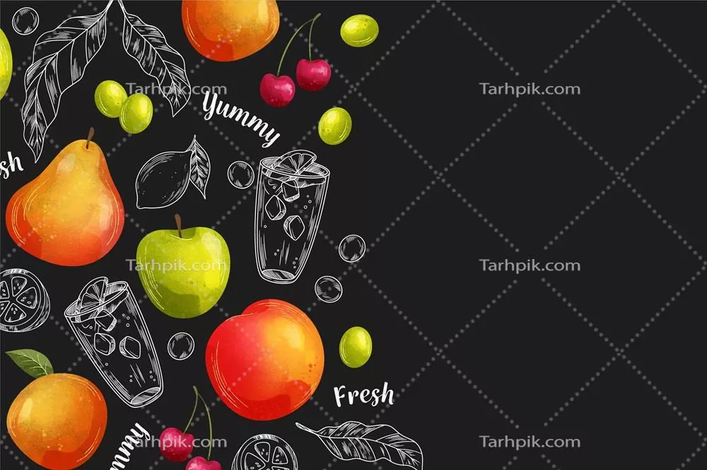 وکتور طرح کاغذ دیواری و تصویر دیواری رستوران با طراحی و گرافیک سمبلیک