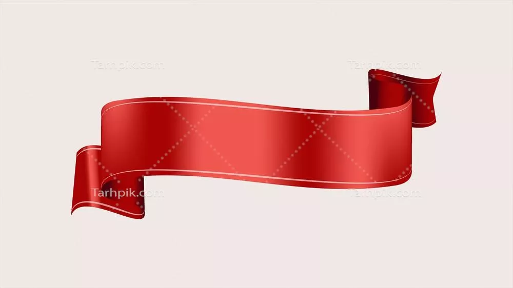 تصویر وکتور روبان بنر قرمز، عنصر گرافیکی وکتوری برای طراحی