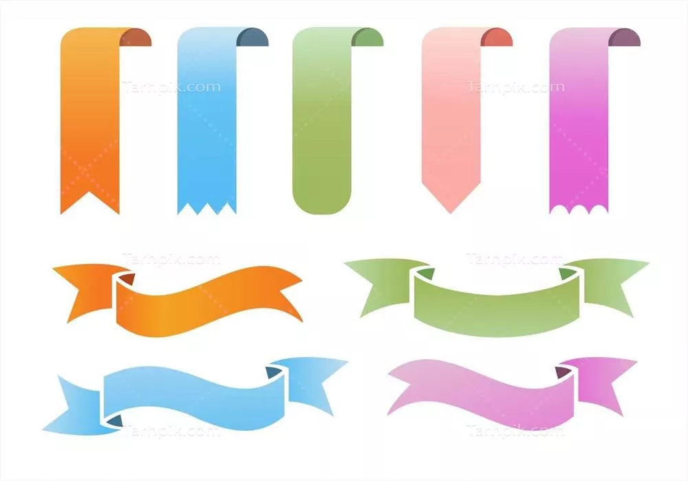 نوارهای تزئینی با طراحی های مختلف به صورت وکتور قابل دسترس