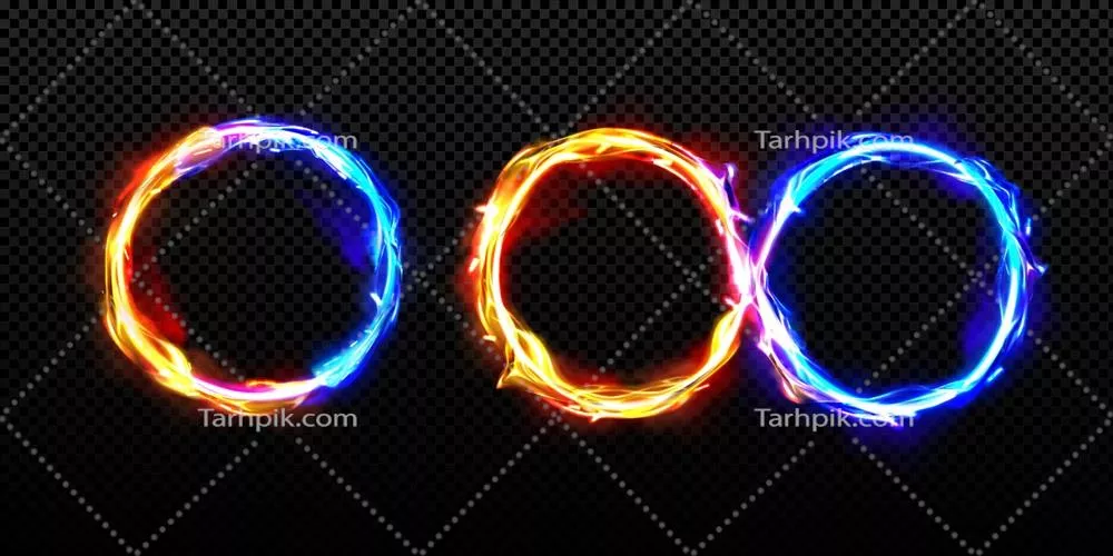 وکتور انگشتر و نماد بینهایت از انرژی آتش و یخ: تجلی زیبایی و تعادل