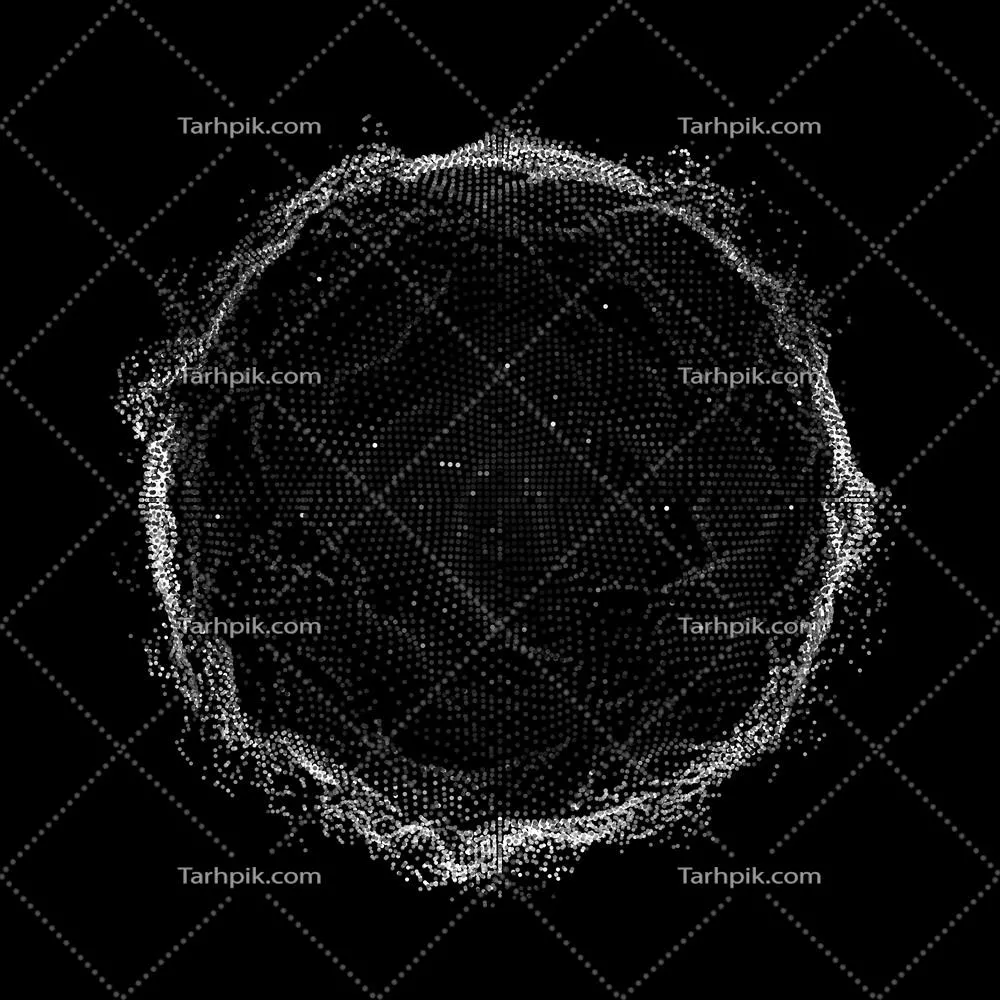 طرح وکتور حلقه با نقاط درخشان سیاه و زیبا