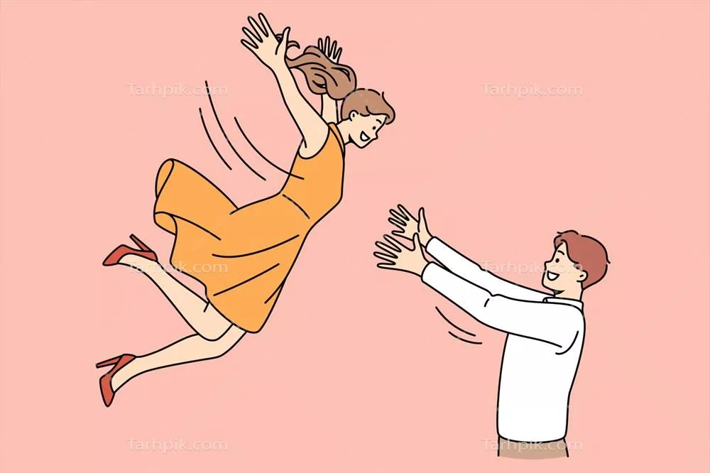 وکتور مفاهیم عاشقانه، قرارهای عاشقانه و خوشبختی: مردی با لبخند در نقش دوست‌پسر