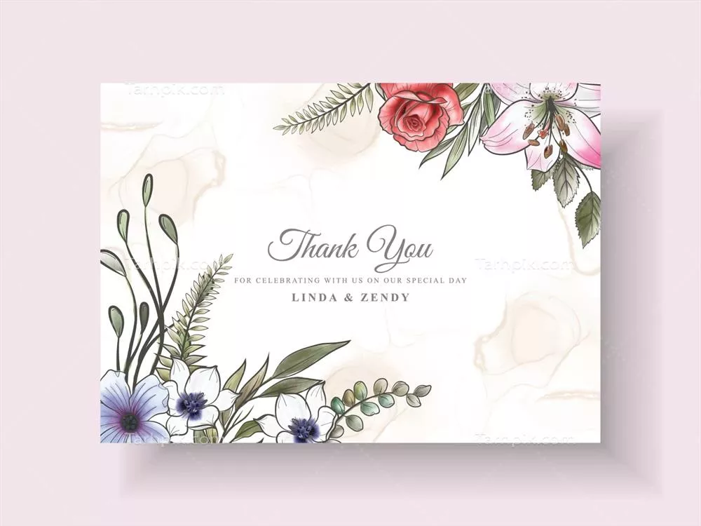 وکتور دعوتنامه های عروسی رمانتیک و گلدار برای یک مراسم خاص و به یادماندنی