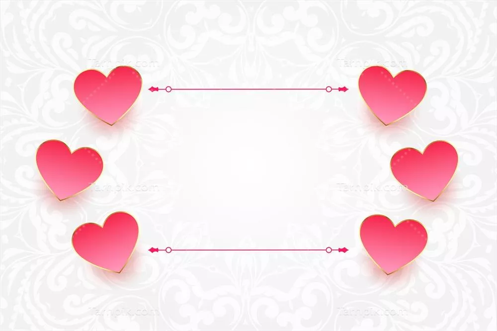 وکتور کارت رمانتیک روز ولنتاین با طراحی قلب و فضای متن