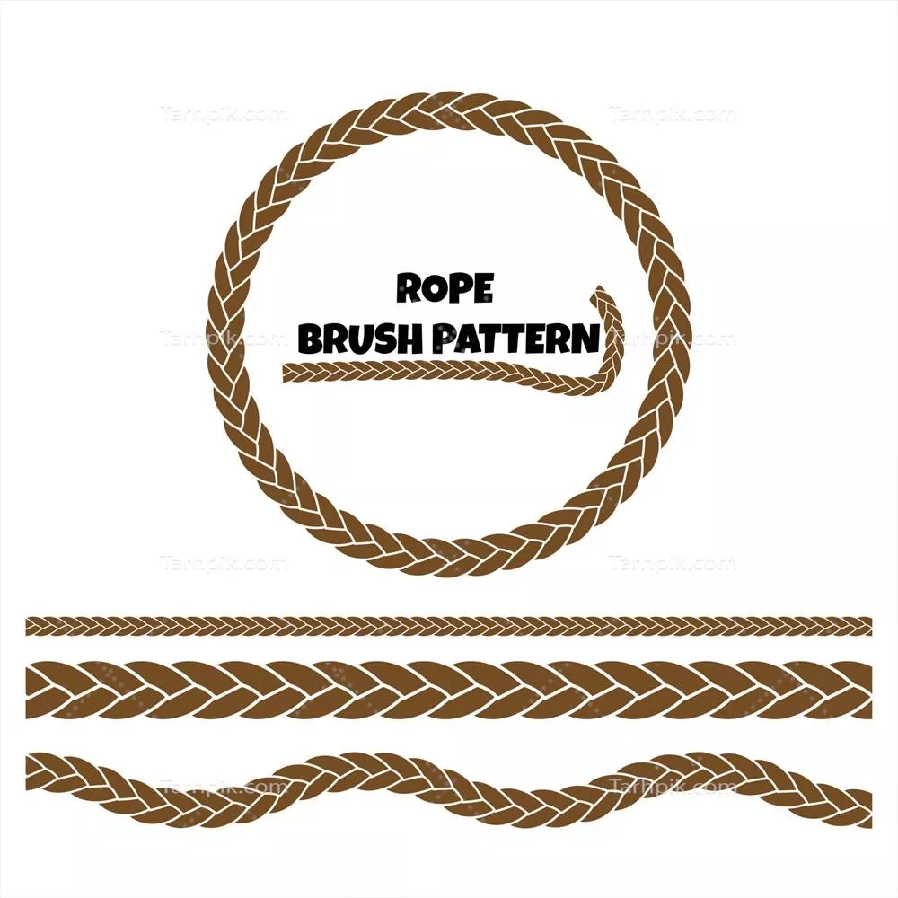 وکتور مجموعه طراحی عناصر قاب طناب و برس با طرح های یکپارچه