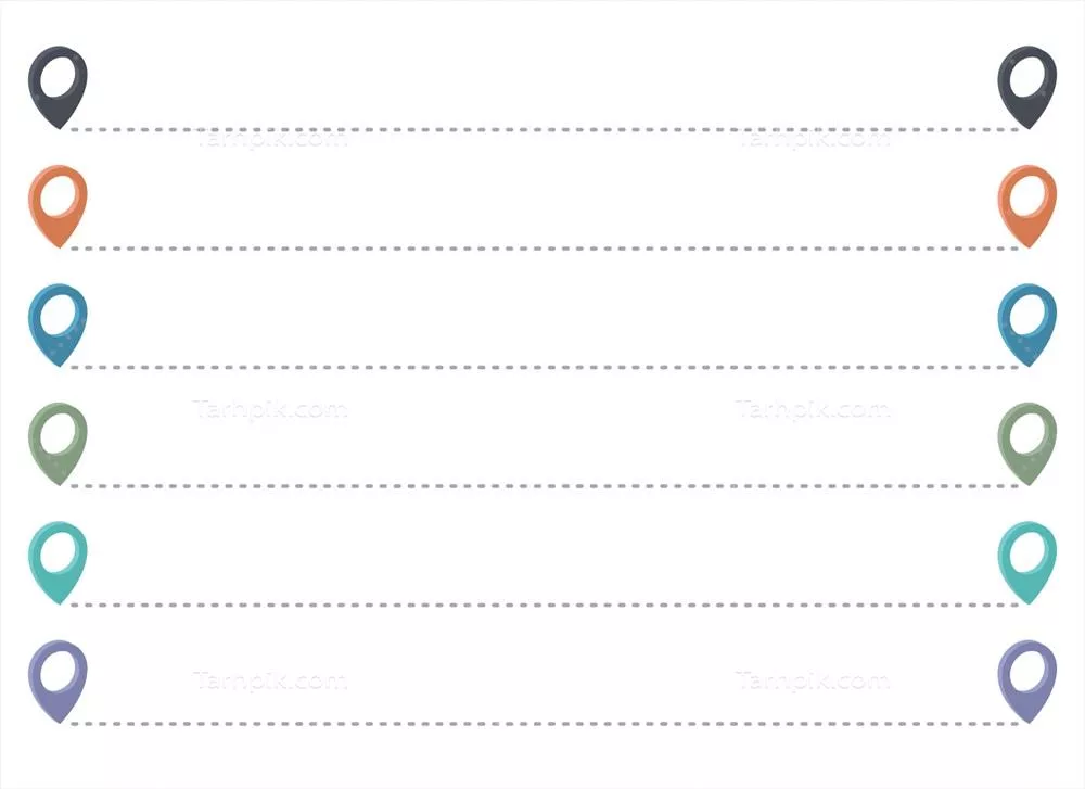 وکتور مجموعه برداری آیکون های مسیر با علامت مکان و مسیر نقطه چین