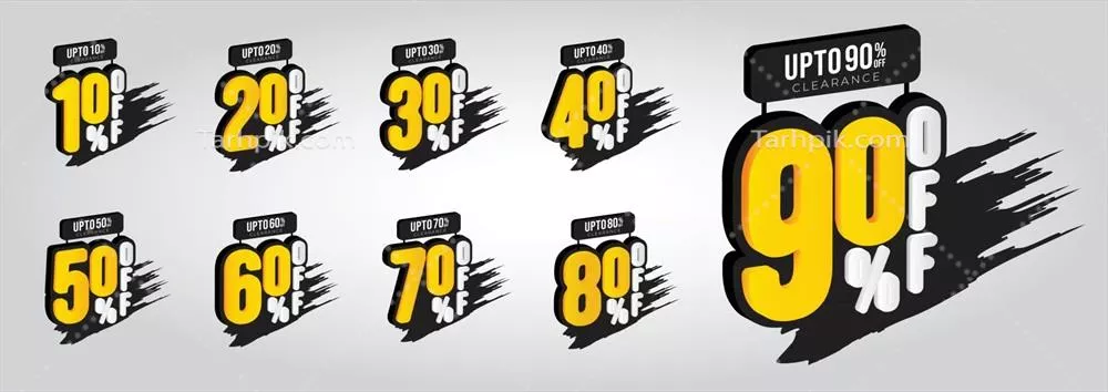 قالب وکتور برچسب های تخفیف و فروش با قیمت کاهش یافته
