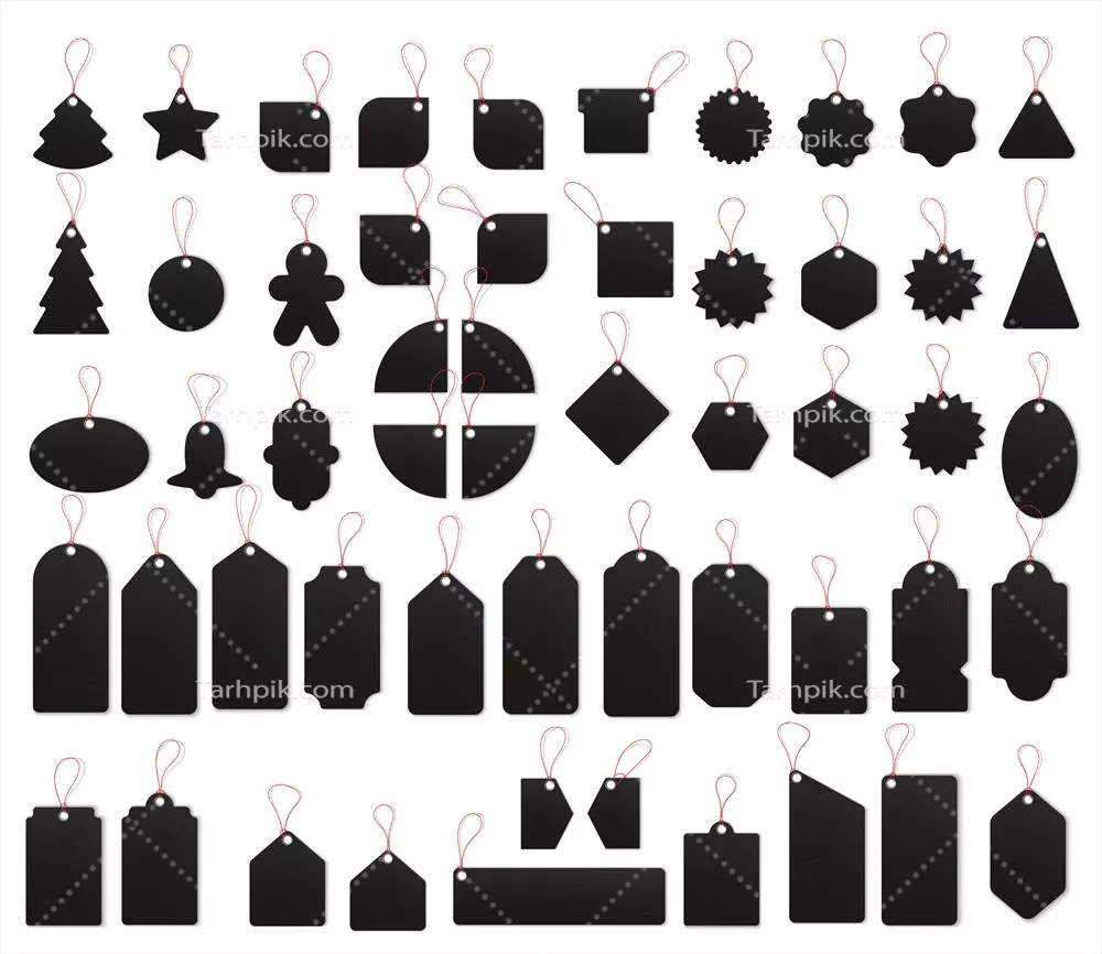 وکتور ست الگوهای برچسبها و برچسبهای فروش برای نمایش محصولات فروشگاهی