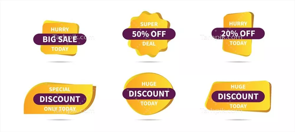 وکتور قالبهای طراحی برچسب فروش، پیشنهاد ویژه و تخفیف در فروشگاهها