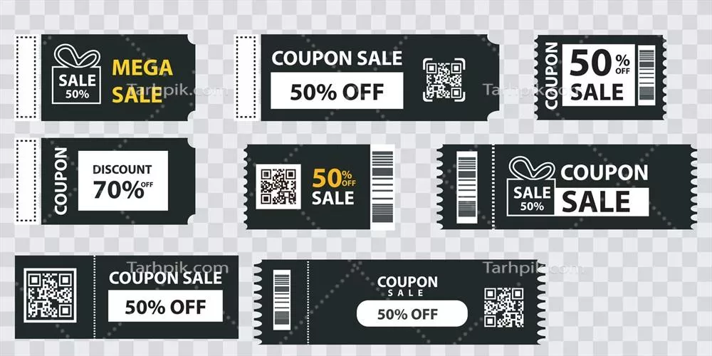 وکتور طراحی نماد کوپن و فروشگاه برای فروش و اهدا در فروش ویژه