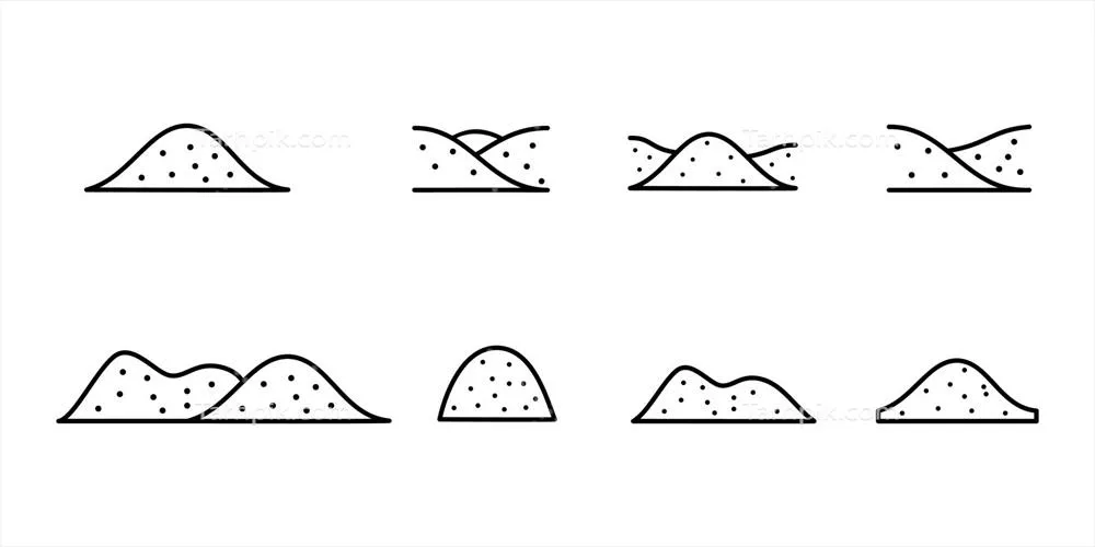 نماد وکتوری دشت شنی با طراحی ساده و زیبا برای استفاده در پروژه‌ها