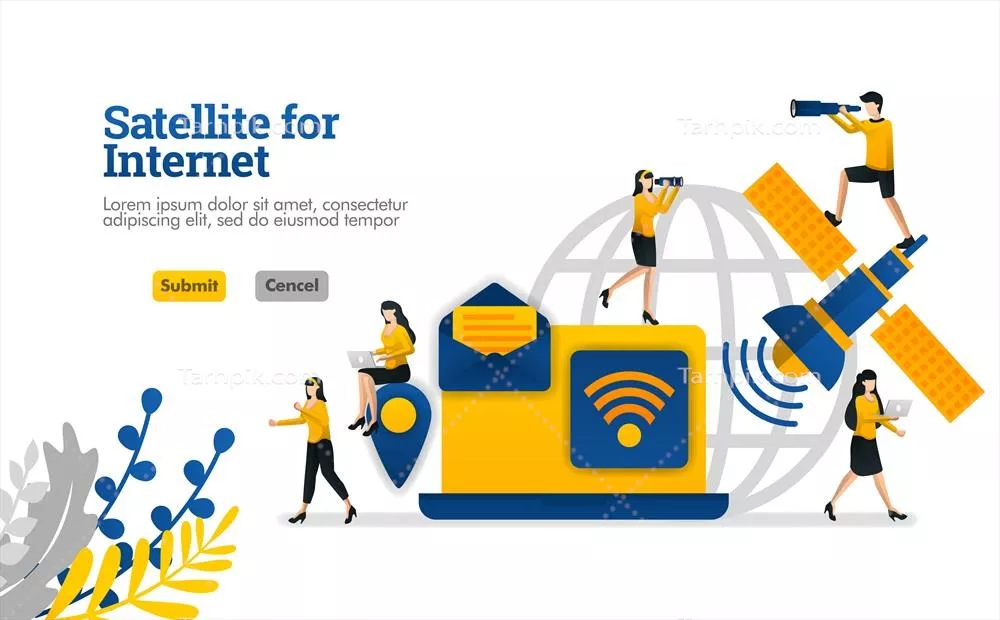 وکتور مفهوم ماهواره برای اینترنت اشیاء و نیازهای دیجیتال روزمره و کسبوکار - الگوهای طراحی واجد شرایط