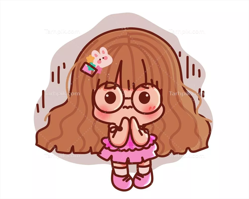 وکتور دختر ترسیده و نگران درباره یک مشکل در تصویر داستانی هنری دستنویس