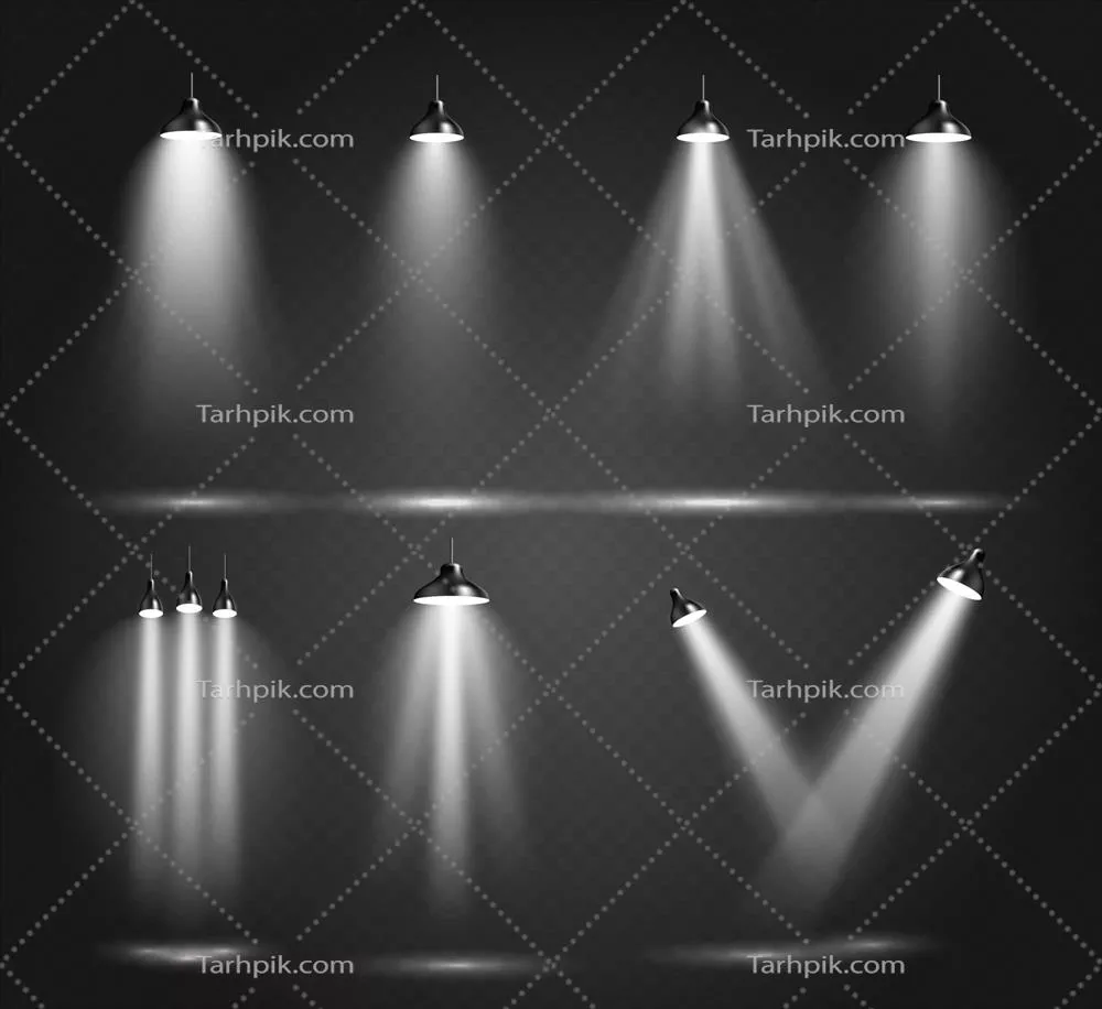مجموعه وکتور نورپردازی صحنه با طراحی مدرن و خلاقانه