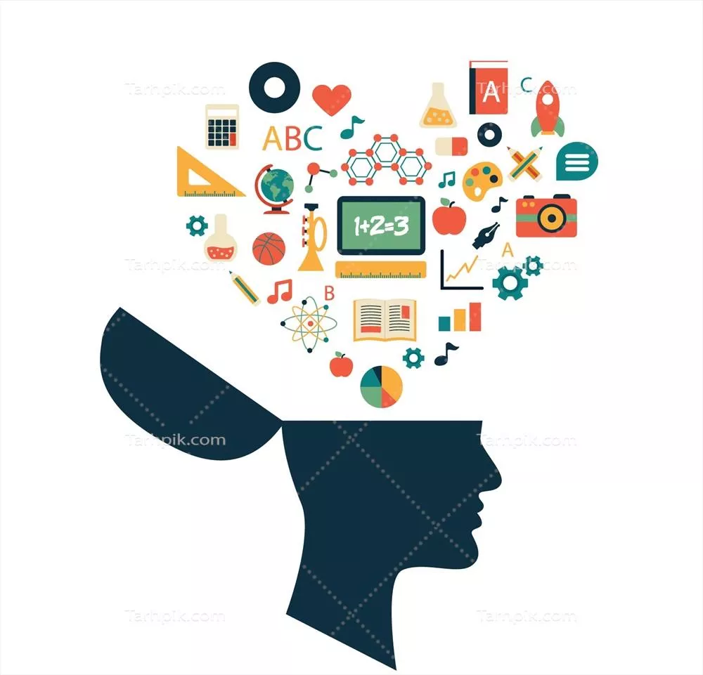 تصویر سازی مفاهیم دانش و آموزش در فضای مدرسه به صورت وکتور