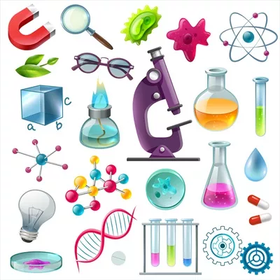 مجموعه کارتونی آیکن های علمی و آموزشی با طراحی وکتور