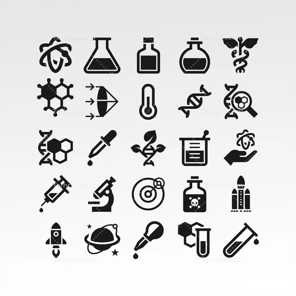 آیکون وکتور علمی و پزشکی: سمبل های نوآورانه برای صنعت بهداشت