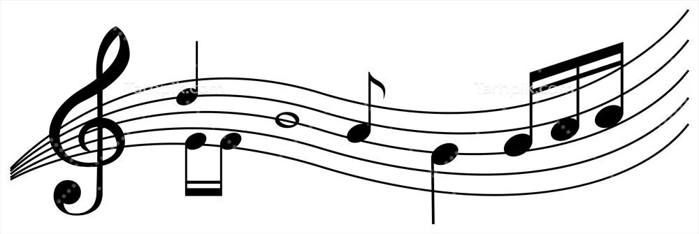 وکتور طرح زمینه بیدرز با نتهای موسیقی سیاه و طراحی هنری