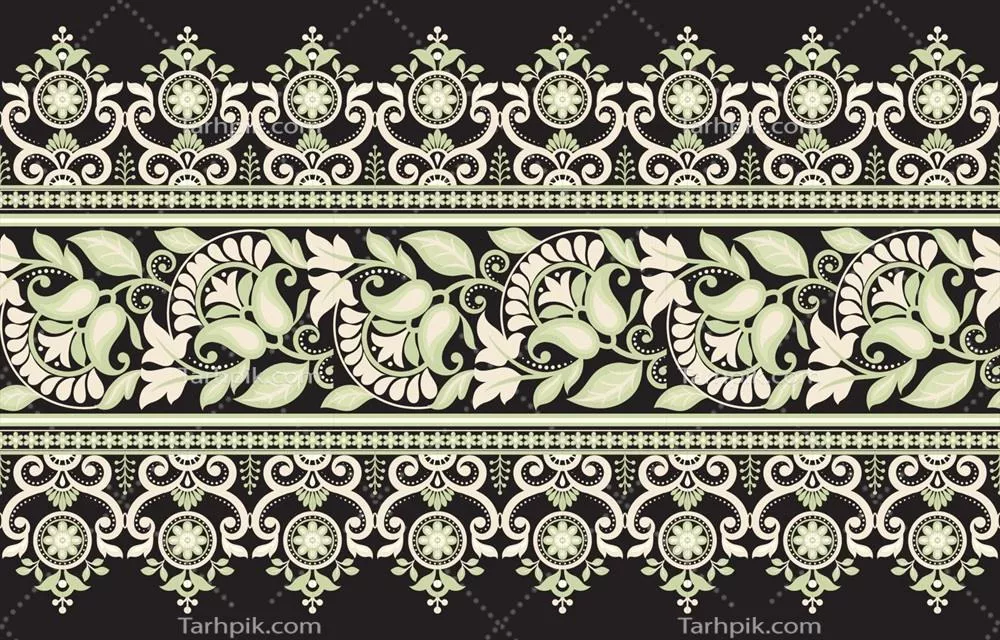 الگوی وکتور یکپارچه با تزئینات کلاسیک وینتیج به طور بی‌نقص