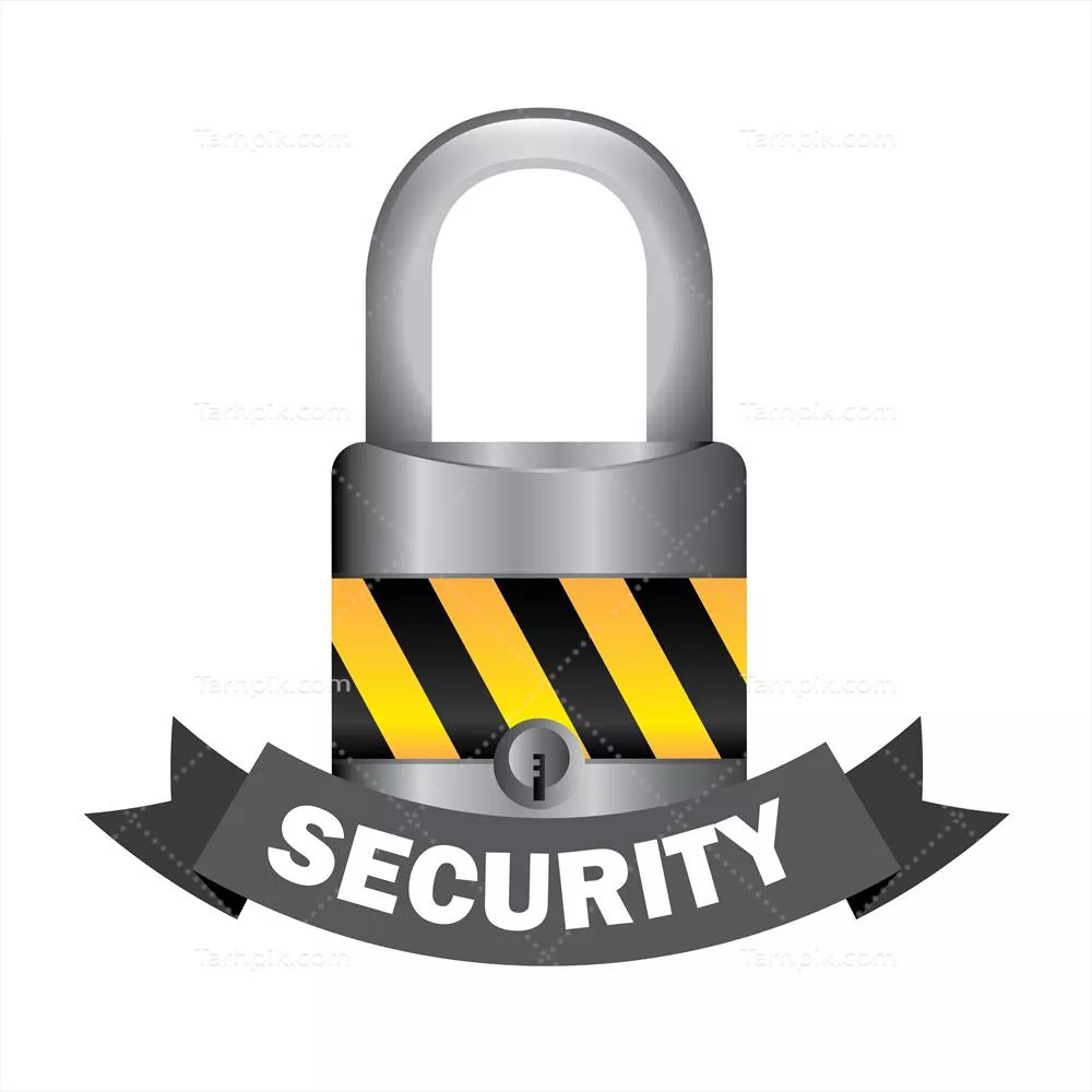 مفهوم امنیت با قفل نمایشی در طراحی گرافیکی و وکتور