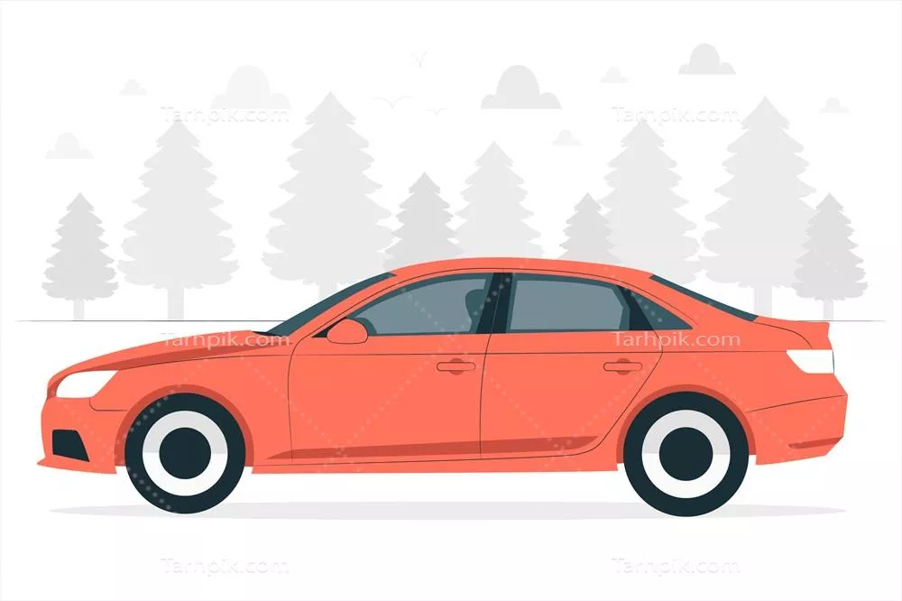 تصویر مفهومی وکتور از طراحی یک سدان مدرن و جذاب