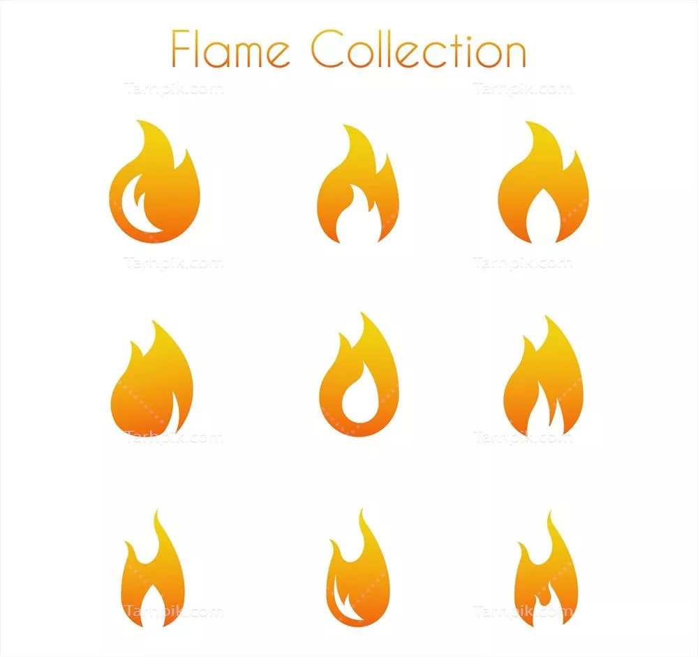 انتخاب شعله‌ها در سبک مینیمالیستی به صورت وکتور