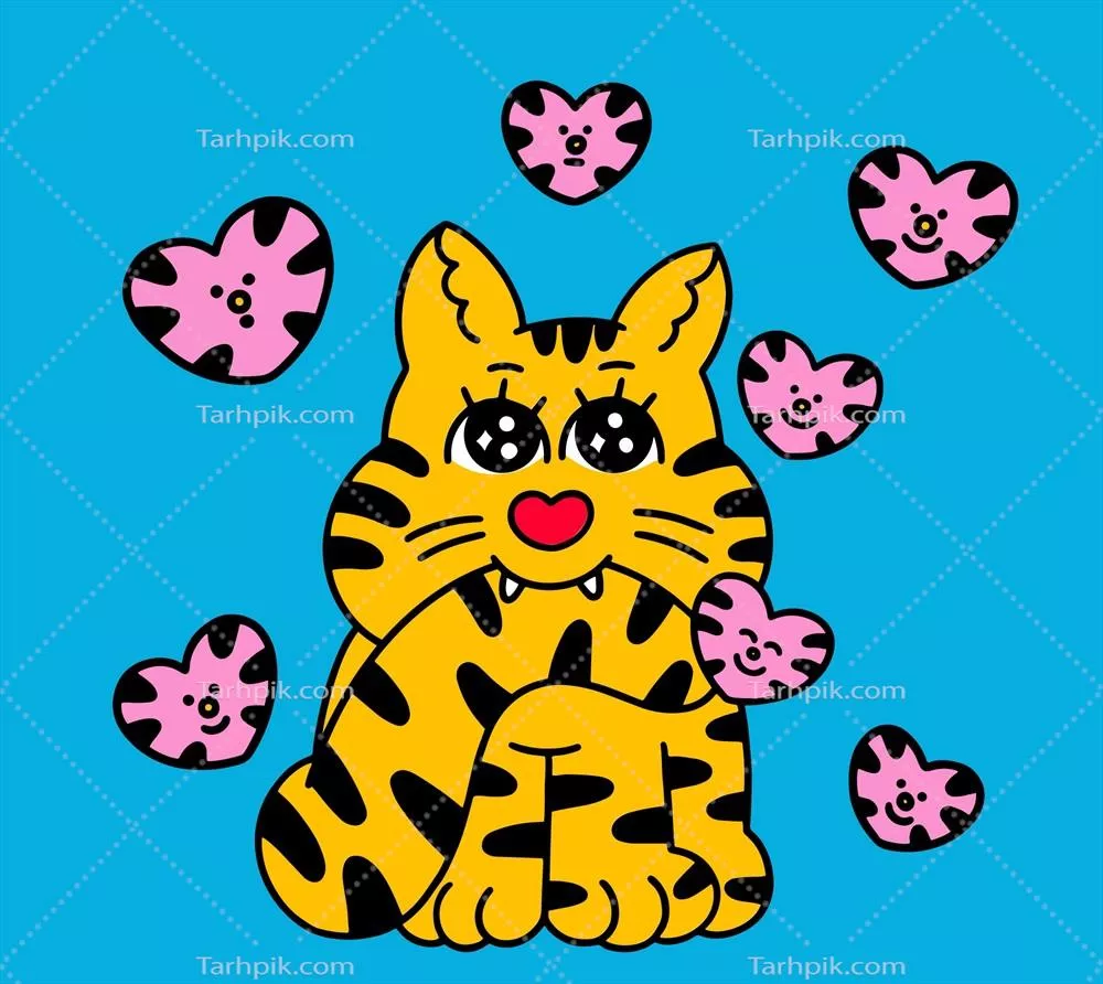 تصویرسازی عشق به خود با گربهای بامزه در سبک وکتور