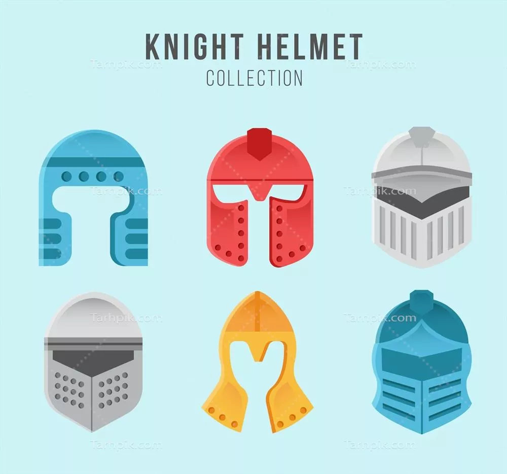 مجموعه کلاه‌خودهای زرهی وکتور طراحی شده برای بازی‌های ویدئویی