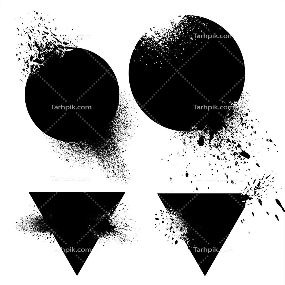 ست نشانها با لکههای جوهر - طرح وکتور جذاب و متنوع
