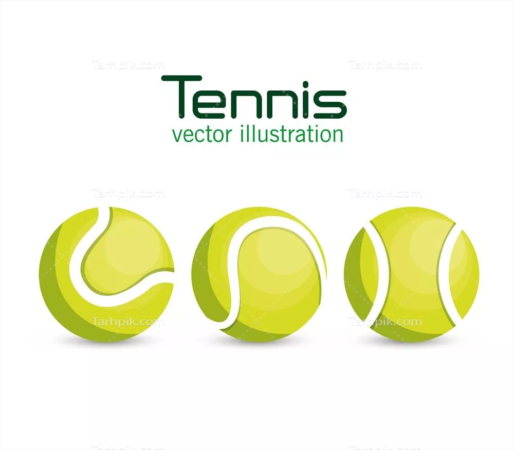 تصویر وکتور از توپ تنیس برای استفاده در طراحیهای ورزشی