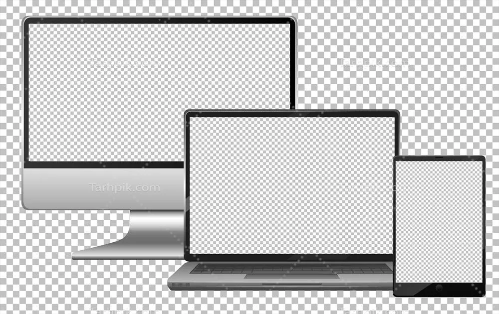 تصویر وکتوری از صفحه خالی گجتهای الکترونیکی شامل لپتاپ و تبلت