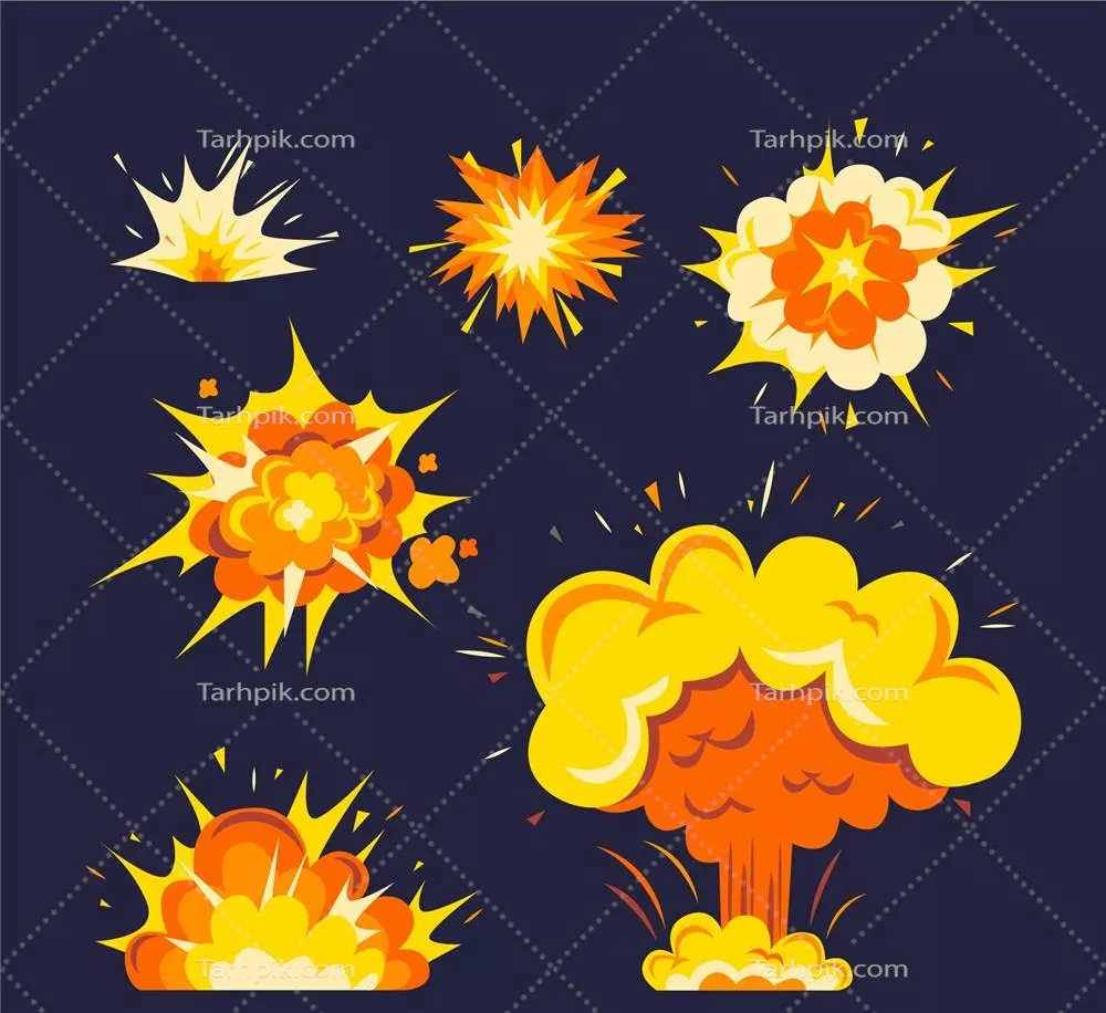 افکت‌های انفجار بمب و اثرات بصری آن به صورت وکتور