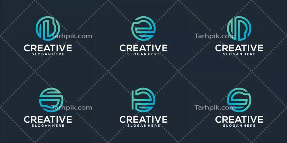 وکتور مجموعه طراحی لوگوی مونوگرام برای حروف اولیه با حرف الف