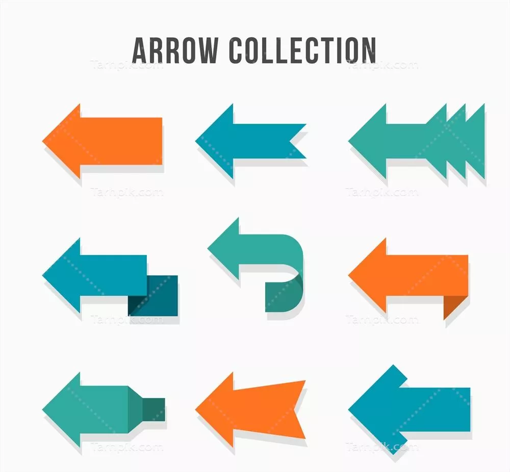 فلشهای رنگارنگ تخت با طراحی وکتور - ست کامل و جذاب