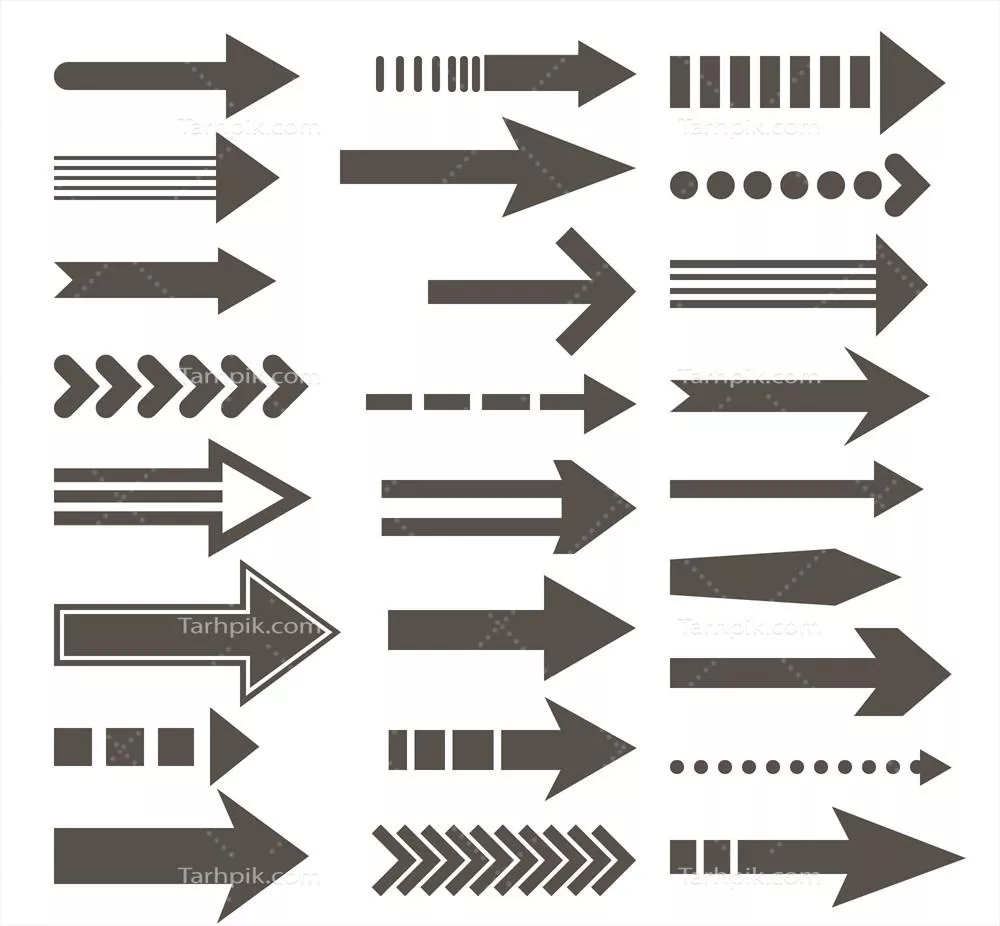 فلش های رنگارنگ با طراحی مسطح و سبک وکتور برای استفاده های گرافیکی