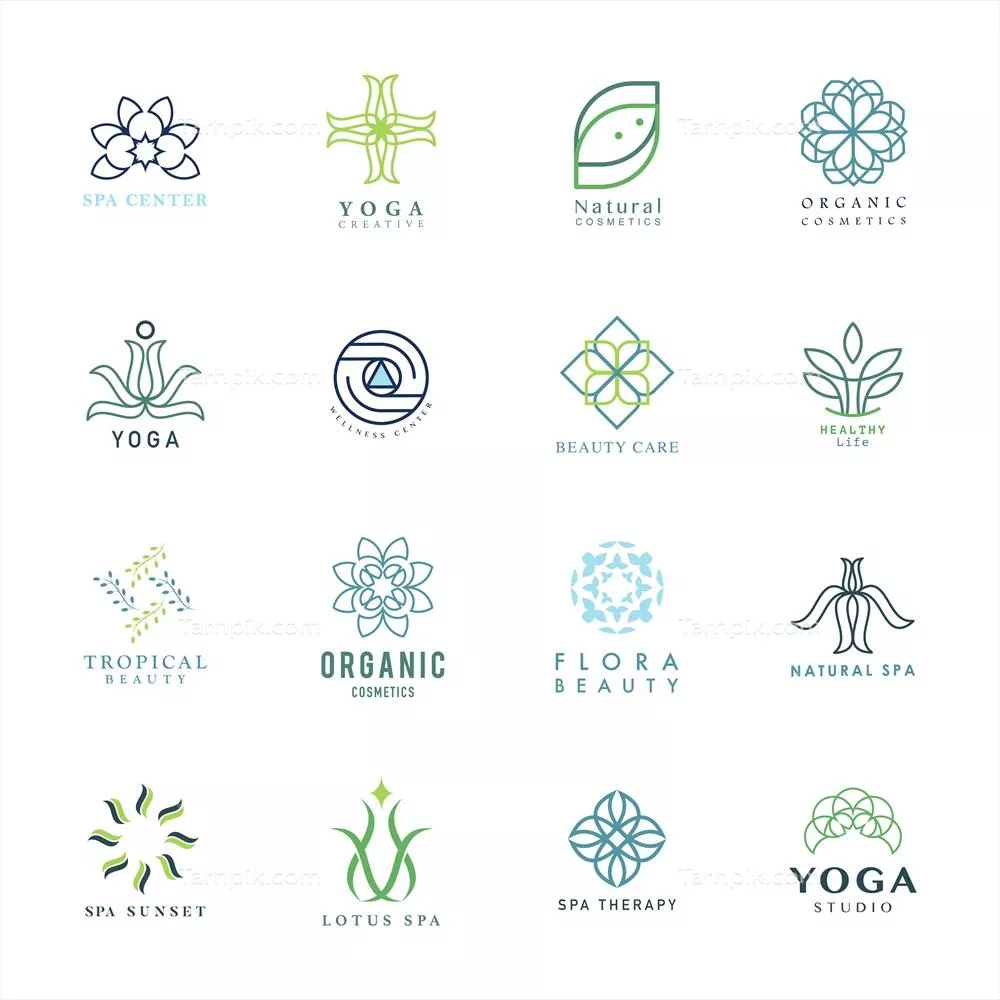 لوگوی رنگارنگ و مدرن برای اسپا و یوگا - طراحی وکتور