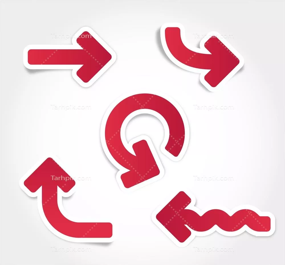 استیکرهای نشان قرمز (۲ عدد) - وکتورهای طراحی شده برای استفاده در پروژه‌های مختلف