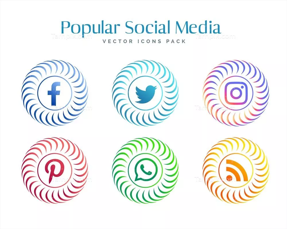 آیکون‌های شبکه‌های اجتماعی وکتور برای طراحی و استفاده دیجیتال
