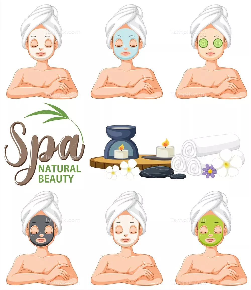 دختربچهها در حال استفاده از ماسک صورت - طراحی وکتور